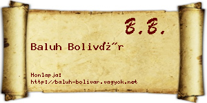 Baluh Bolivár névjegykártya